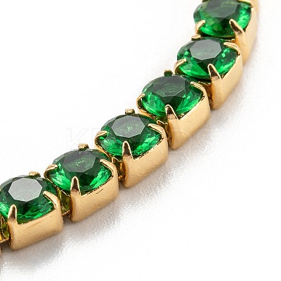 304 Stainless Steel  Rhinestones Link Chain Bracelets STAS-A052-15M-1