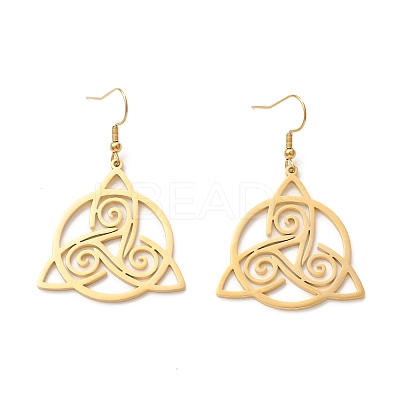 304 Stainless Steel Sailor's Knot Dangle Earrings for Women LS-EJEW-P222-06G-1