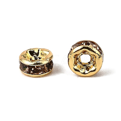 Brass Grade A Rhinestone Spacer Beads RSB034NF-05G-1