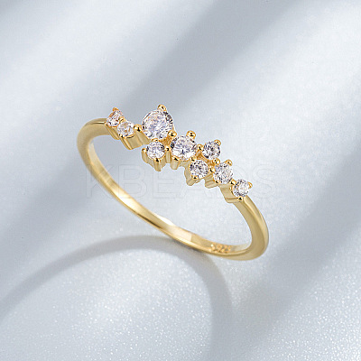 925 Sterling Silver Micro Pave Clear Cubic Zirconia Finger Rings for Women FS-WG88D88-05-1