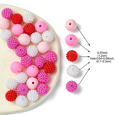 DIY Round Silicone & Acrylic & Berry Beads Making Findings Kits DIY-FS0006-26D-1
