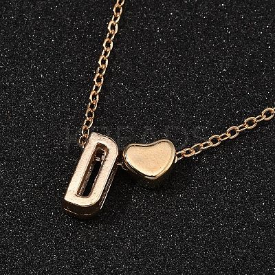 Alloy Letter Heart Pendant Necklaces for Women NJEW-FS0001-09D-1