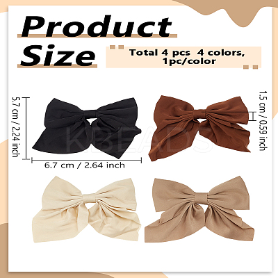 4Pcs 4 Colors Bowknot Polyester Alligator Hair Clips PHAR-LP0002-39-1