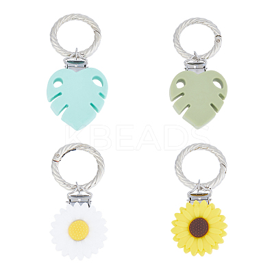 Sunflower & Leaf Silicone Hat Clip for Travel HJEW-FH00040-1