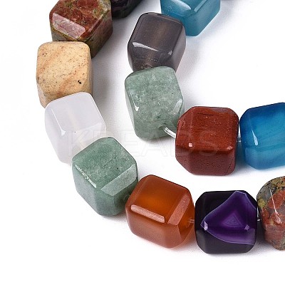 Natural & Synthetic Mixed Stone Beads Strands G-T142-77-1