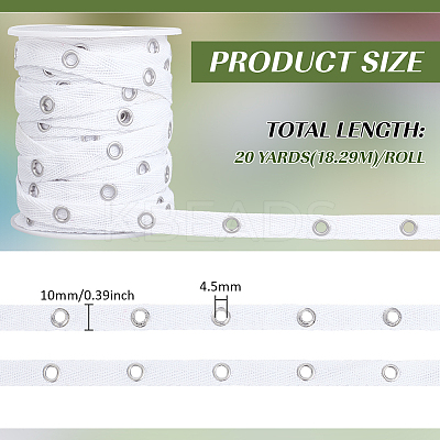 20 Yardcs Cotton Ribbon with Stainless Steel Eyelets OCOR-BC0009-65A-02-1
