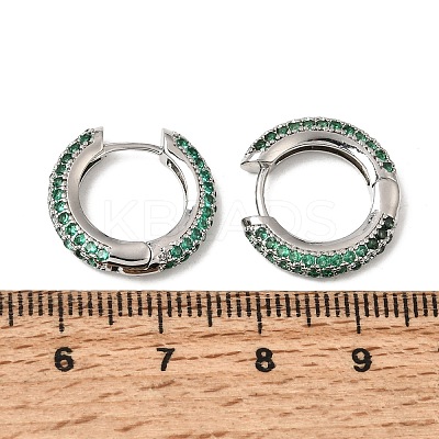 Brass Micro Pave Cubic Zirconia Hoop Earrings KK-CBA8324-24P-1