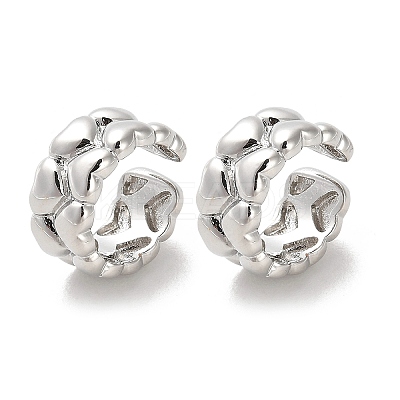 Heart Brass Cuff Earrings for Women EJEW-L270-003P-1