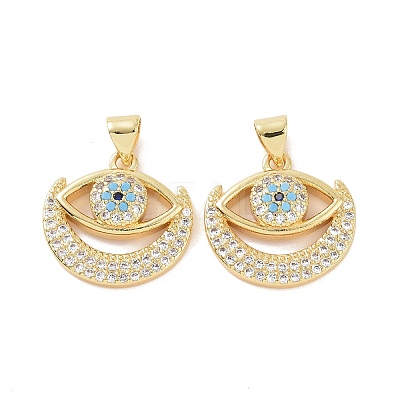 Brass Micro Pave Cubic Zirconia Pendants ZIRC-P106-58G-1