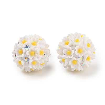 Handmade Luminous Polymer Clay Rhinestone Fancy Beads CLAY-H003-04C-1