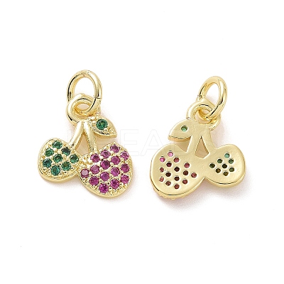 Brass Micro Pave Cubic Zirconia Charms KK-E068-VF148-1