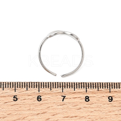 5Pcs 304 Stainless Steel Open Cuff Rings for Women RJEW-K313-12P-1