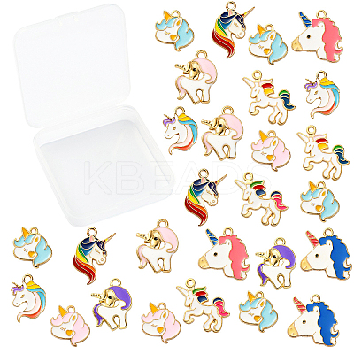 60Pcs 10 Styles Alloy Enamel Pendants ENAM-CJ0002-69-1