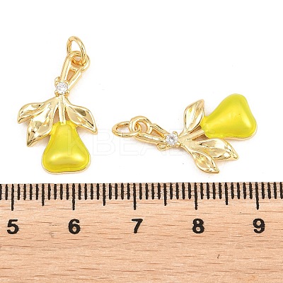 Brass Micro Pave Clear Cubic Zirconia Pendants KK-H267-004G-1