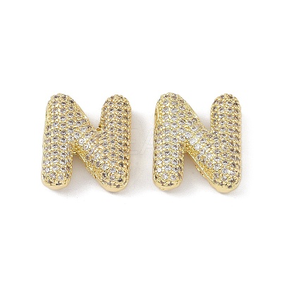 Brass Micro Pave Clear Cubic Zirconia Pendants KK-Z041-01G-N-1