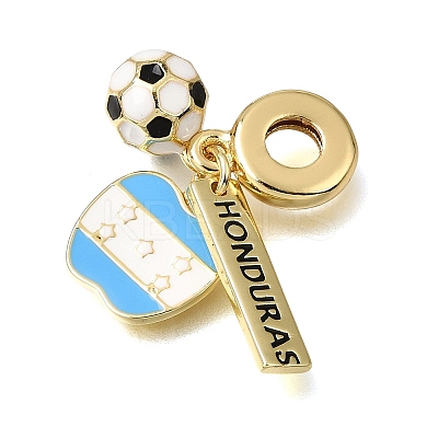 Football Theme Brass & Enamel European Dangle Charms KK-CBA8E93-01E-1