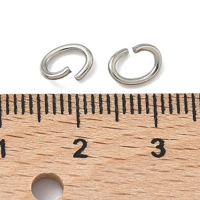 Tarnish Resistant Oval 304 Stainless Steel Open Jump Rings X-STAS-R067-01-1