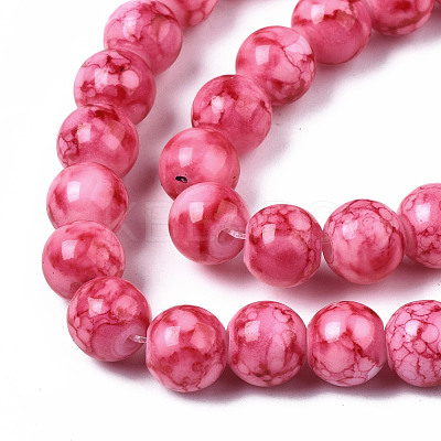Baking Paint Glass Beads Strands X-DGLA-S115-8mm-S76-1