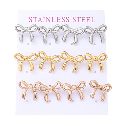PVD Vacuum Plating 304 Stainless Steel Stud Earrings EJEW-C099-18M-1