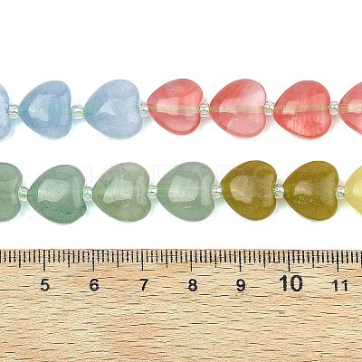 Gradient Color Cherry Quartz Glass & Natural Dyed White Jade & Lemon Jade & Green Aventurine Beads Strands G-B185-A15-1