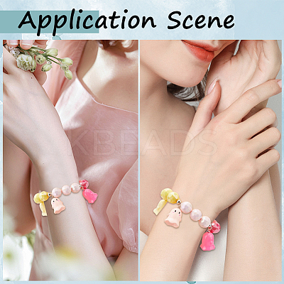 36Pcs 9 Colors Opaque Acrylic Beads MACR-SC0001-61-1