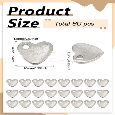 80Pcs 304 Stainless Steel Stamping Blank Tag Charms STAS-LP0002-71-1