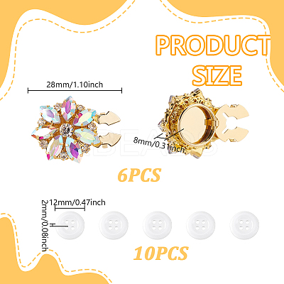 6Pcs Alloy Cufflinks & 10Pcs 4-Hole Plastic Buttons HJEW-GA00042-1