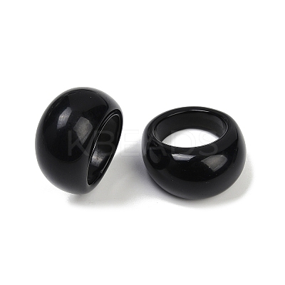 Natural Obsidian Finger Rings for Unisex RJEW-C128-01C-1