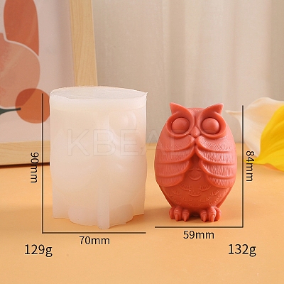 3D No Speaking Owl Scented Candle Silicone Molds PW-WG85163-03-1
