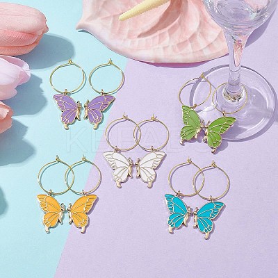 Alloy Enamel Wine Glass Charms AJEW-JO00240-1