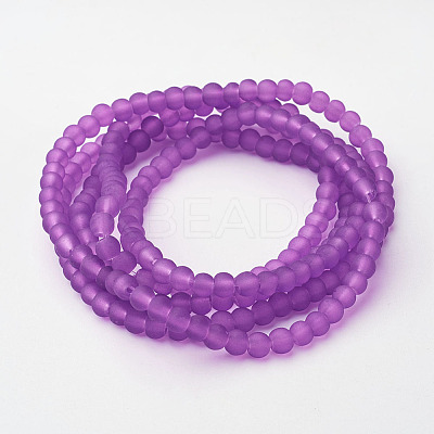 Baking Paint Transparent Glass Bead Strands X-GLAA-S031-4mm-36-1