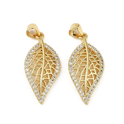 Brass Micro Pave Cubic Zirconia Pendants KK-S526-26G-1