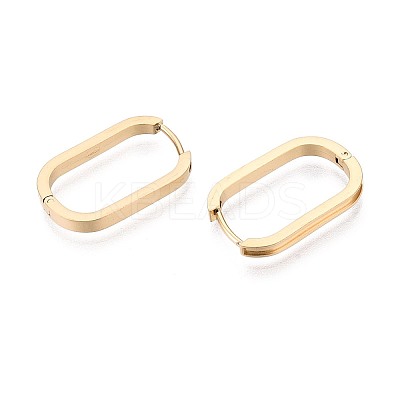 304 Stainless Steel Oval Hoop Earring Findings STAS-G317-02G-1