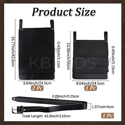 Medieval Viking PU Leather Belt Skirt AJEW-WH20077-031A-1