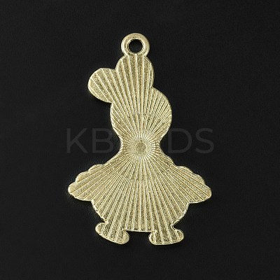 Light Gold Tone Alloy Enamel Pendants ENAM-C013-01D-1