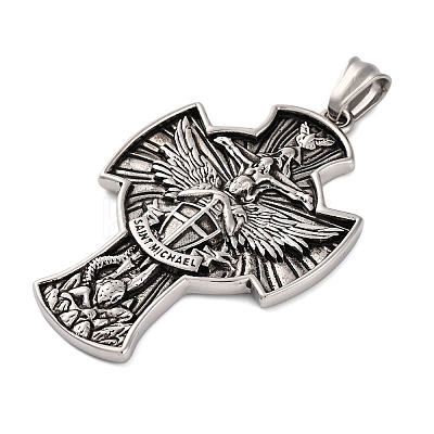 304 Stainless Steel Big Pendants STAS-P372-05AS-1
