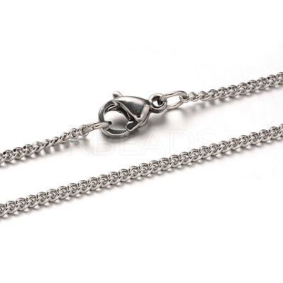 Tarnish Resistant 304 Stainless Steel Twisted Chain Necklaces NJEW-M151-21P-1