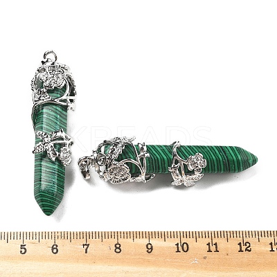Synthetic Malachite Big Pointed Pendants G-A172-16F-1