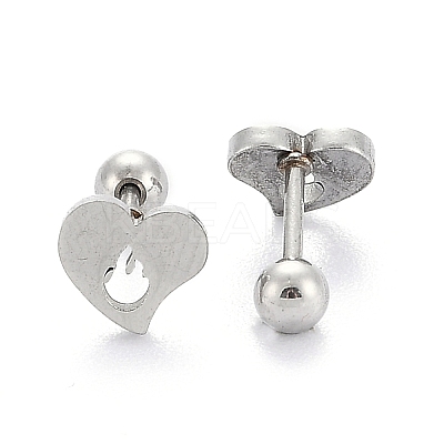 Tarnish Resistant 201 Stainless Steel Barbell Cartilage Earrings EJEW-R147-36-1