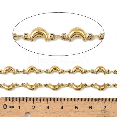 304 Stainless Steel Moon Link Chains CHS-A017-02A-G-1