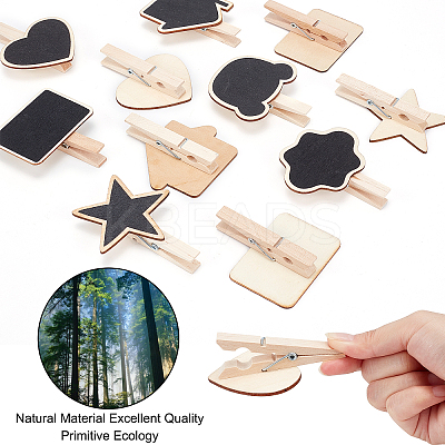 24 Pcs 6 Styles Wooden Blackboard Clip DIY-GF0003-59-1