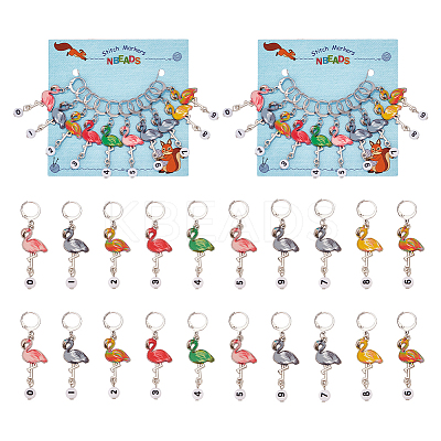 Alloy Enamel Pendant Locking Stitch Markers HJEW-AB00142-1