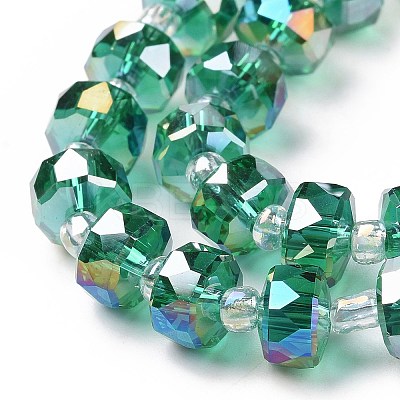 Electroplate Transparent Glass Beads Strands X-EGLA-H101-03D-1