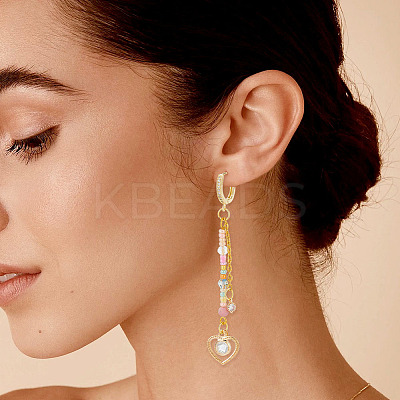 12Pcs Brass Micro Pave Clear Cubic Zirconia Hoop Earring Findings KK-UN0002-23-1