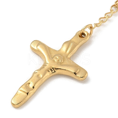 201 Stainless Steel Rosary Bead Necklaces LS-NJEW-L427-22G-1