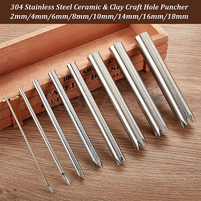 304 Stainless Steel Ceramic & Clay Craft Hole Puncher TOOL-WH0159-12P-1