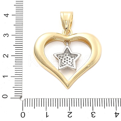 Rack Plating Brass with Cubic Zirconia Pendants KK-Q017-10D-G-1