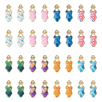 32Pcs 8 Colors Alloy Enamel Pendants ENAM-TA0003-95-1