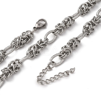 304 Stainless Steel Byzantine Chain Necklaces NJEW-T016-16P-1