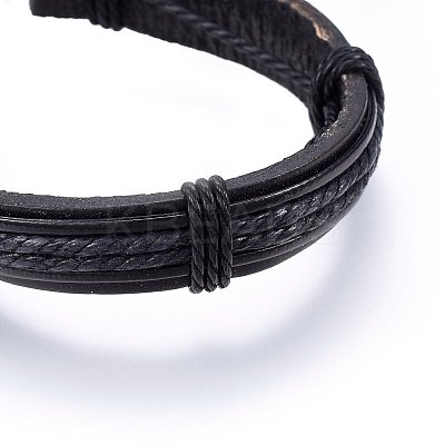 Leather Cord Bracelets BJEW-F347-09B-1